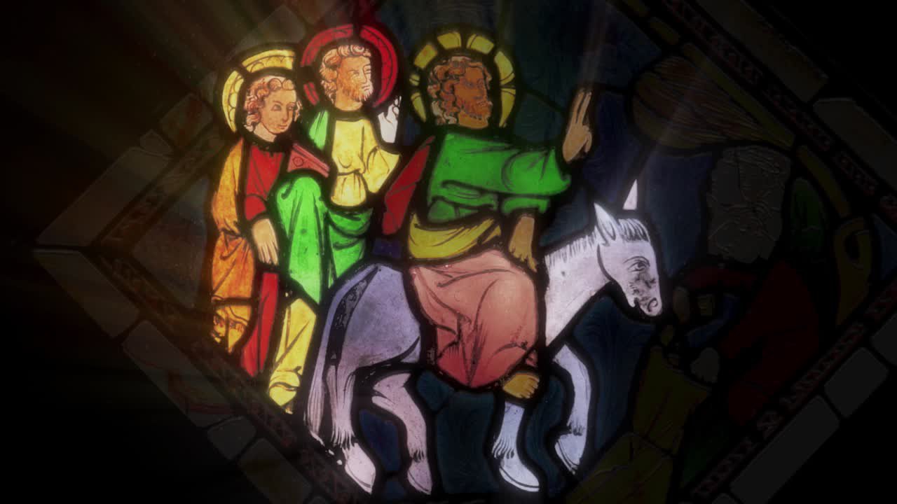 Kirchenfenster: Einzug Jerusalem 