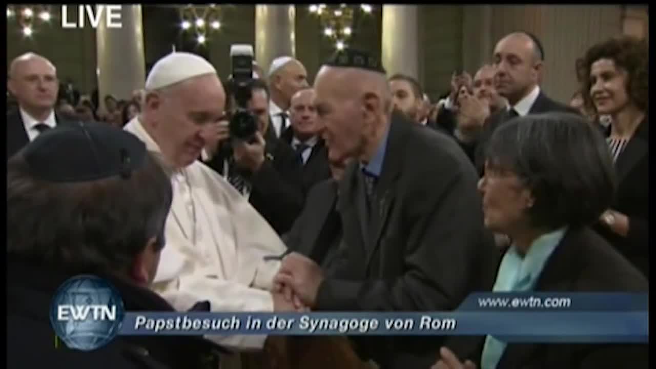 Papstbesuch in der Synagoge von Rom