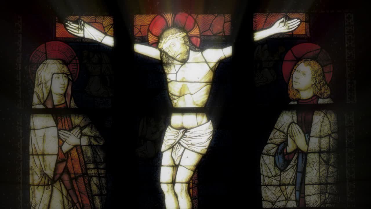 Kirchenfenster zur Kreuzigung