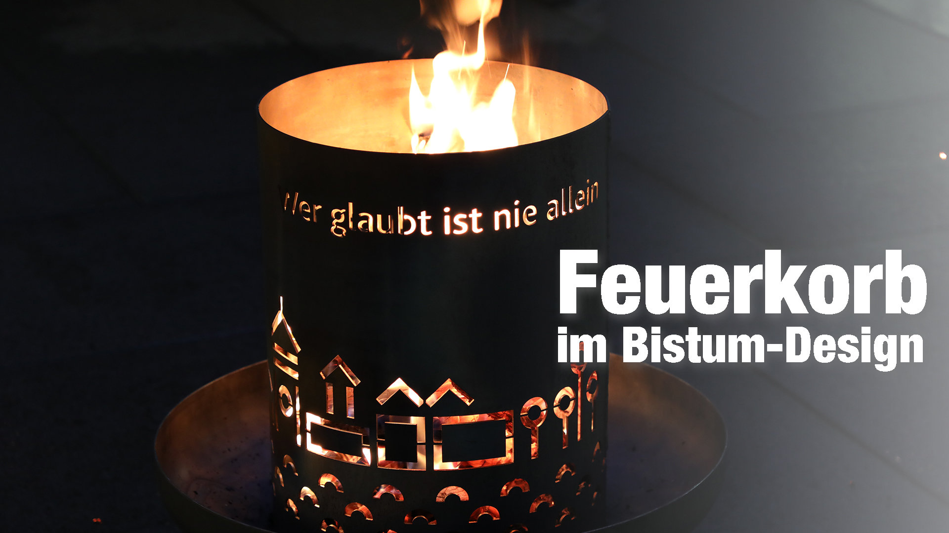 Feuerkorb im Bistum-Passau-Design