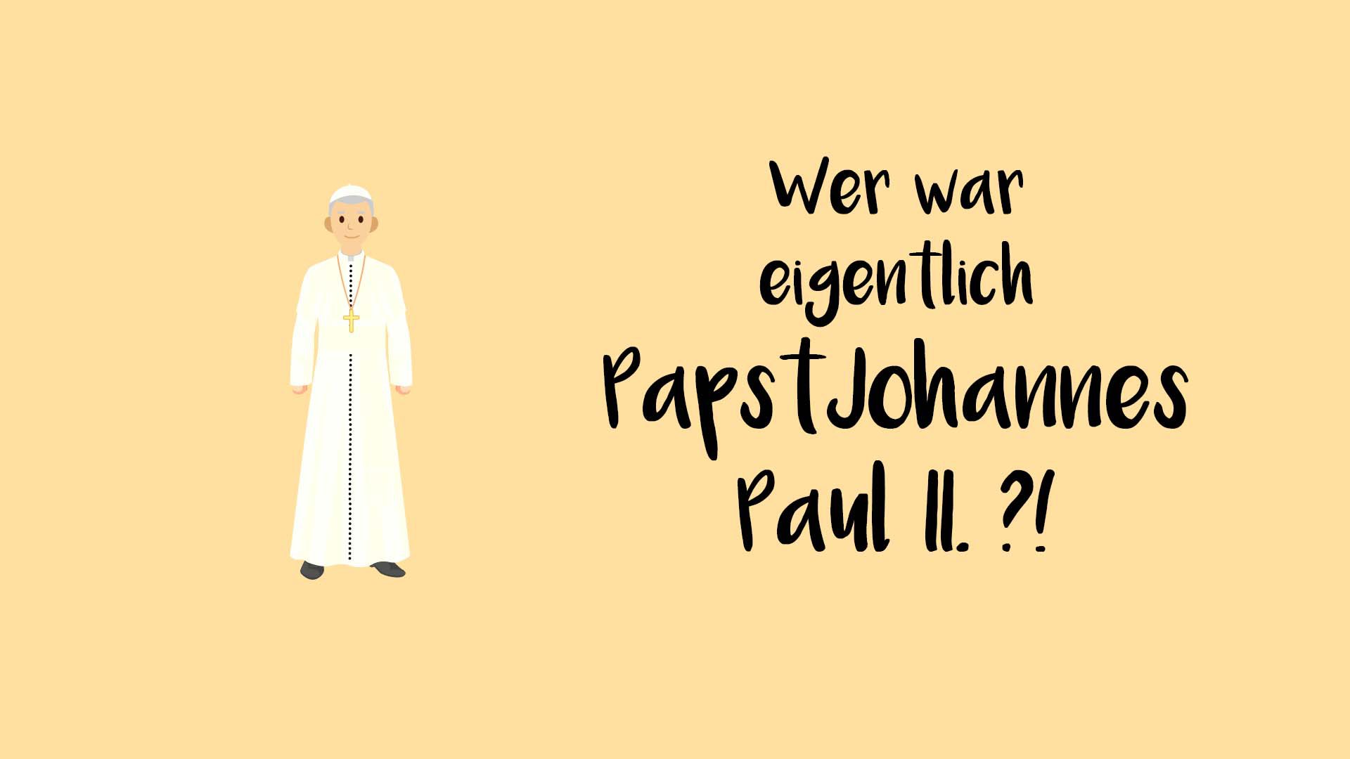 Papst Johannes Paul II. kurz erklärt. Heiligenportraits.