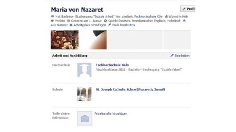 Maria von Nazaret bei Facebook