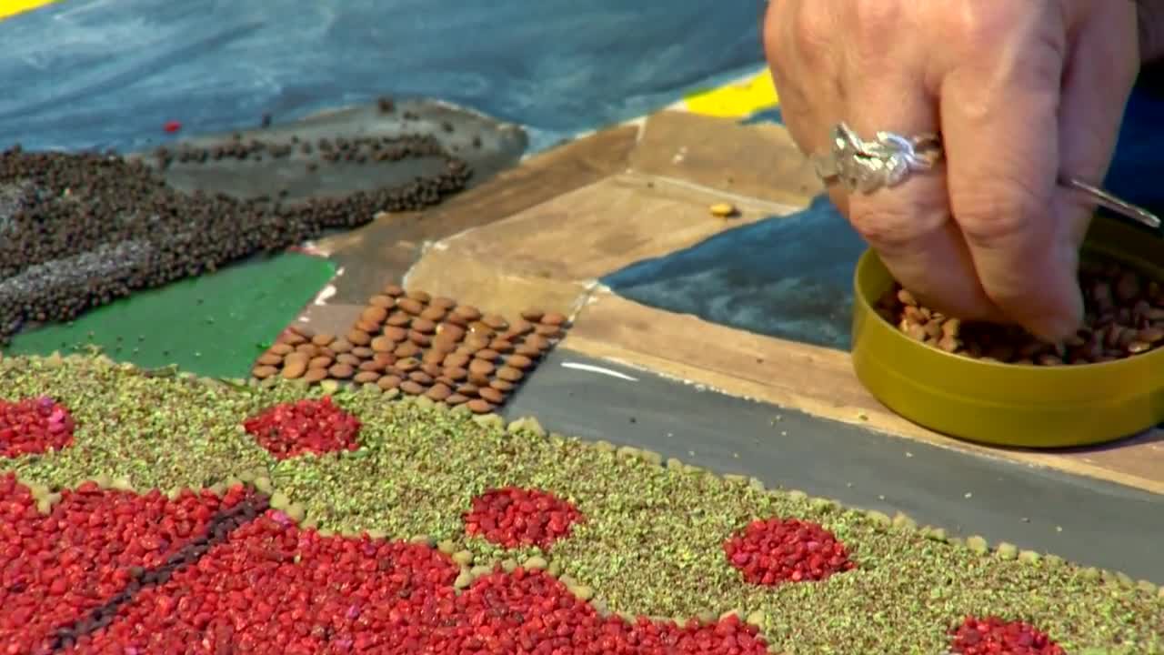 Körnerteppich zu Erntedank